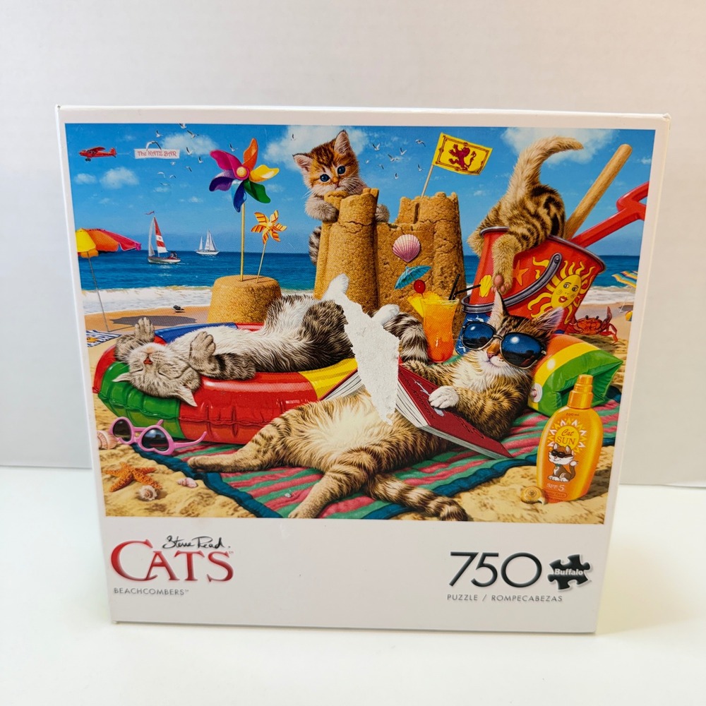 Jigsaw Puzzle 750 Piece Steve Read‎ Cats Beach Buffalo Games